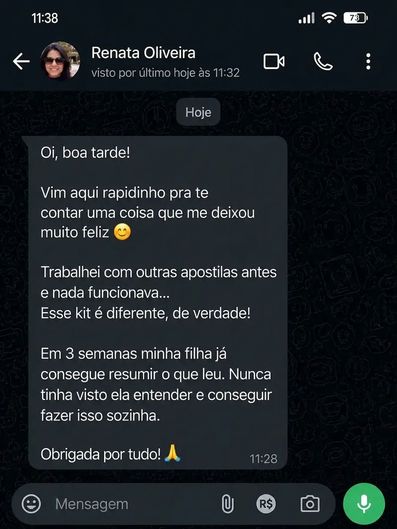 Depoimento real de mãe sobre a evolução da filha em 3 semanas